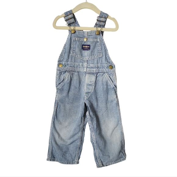 OSHKOSH x VINTAGE Union made Railroad Stripe Demin Vestbak Overalls infant - Picture 1 of 8